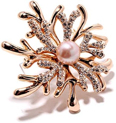 Gifts for Wife Anniversary Brooch for Women- Pearl Brooch Real AAA Quality Handpicked Nature Pearls and D Color Moissanite - Gifts for Mom Girlfriend Her NO11208