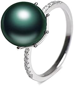 Tahitian Black Pearl Rings Jewelry For Women Fashion Christmas Gifts Wife Mom Girlfriend, Anniversary Birthday Fine Jewelry Gifts for Her NO33237