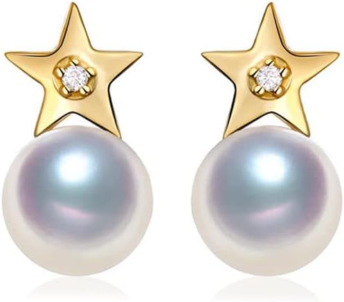 S925 Sterling Silver Pearl Earrings Handpicked AAA+ Quality 7.5-8mm White Freshwater Cultured Pearl Cubic Zirconia Earrings Fine Jewelry Gifts for Women Mom Wife Her