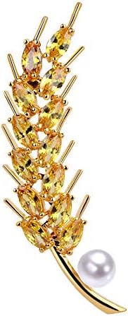 Gifts for Wife Anniversary Brooch for Women- Pearl Brooch Real AAA Quality Handpicked Nature Pearls and D Color Moissanite - Gifts for Mom Girlfriend Her NO11205
